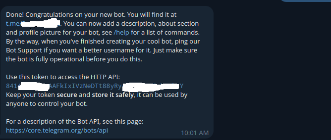 setup bot Telegram